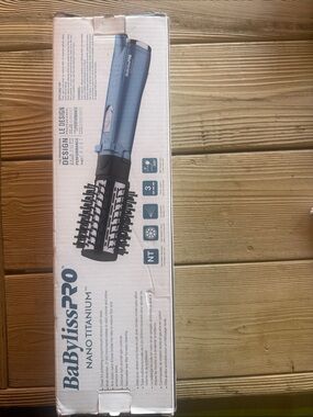 BaByliss Nano Titanium Hot Air Styling Brush in Blue and Black